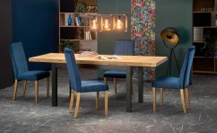 Jídelní rozkládací stůl TIAGO – 140x80x76 (+80) dřevo, dub/černá Halmar