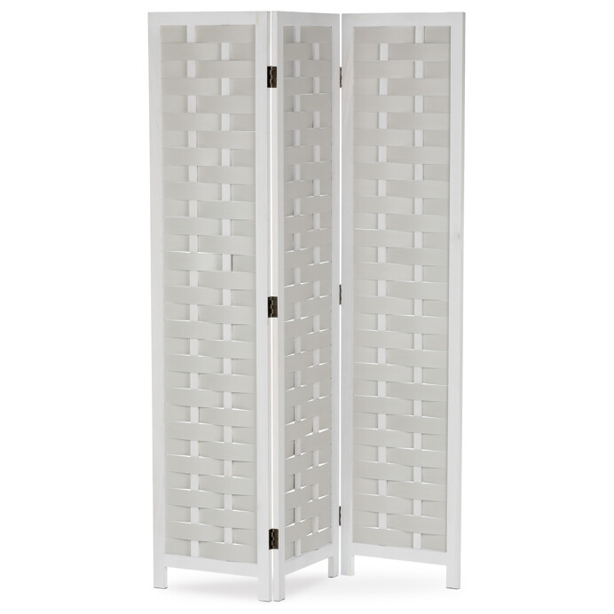 Trojkrídlový paraván MARVIN z masívneho smreku v bielej farbe Autronic