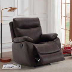 TV křeslo CHRISTOF s elektrickým polohováním — látka, hnědá Autronic