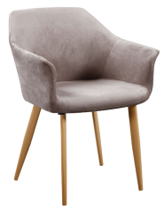 dizajnové jedálenské kresielko ODOVEL — látka, kov/buk, viac farieb