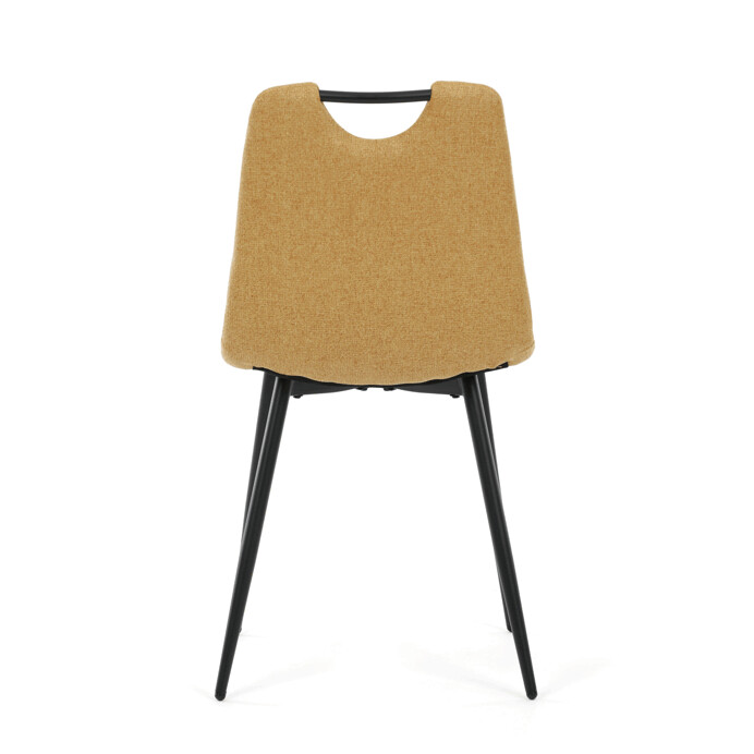 Jídelní židle FORMA – žlutá látka, černé kovové nohy Autronic