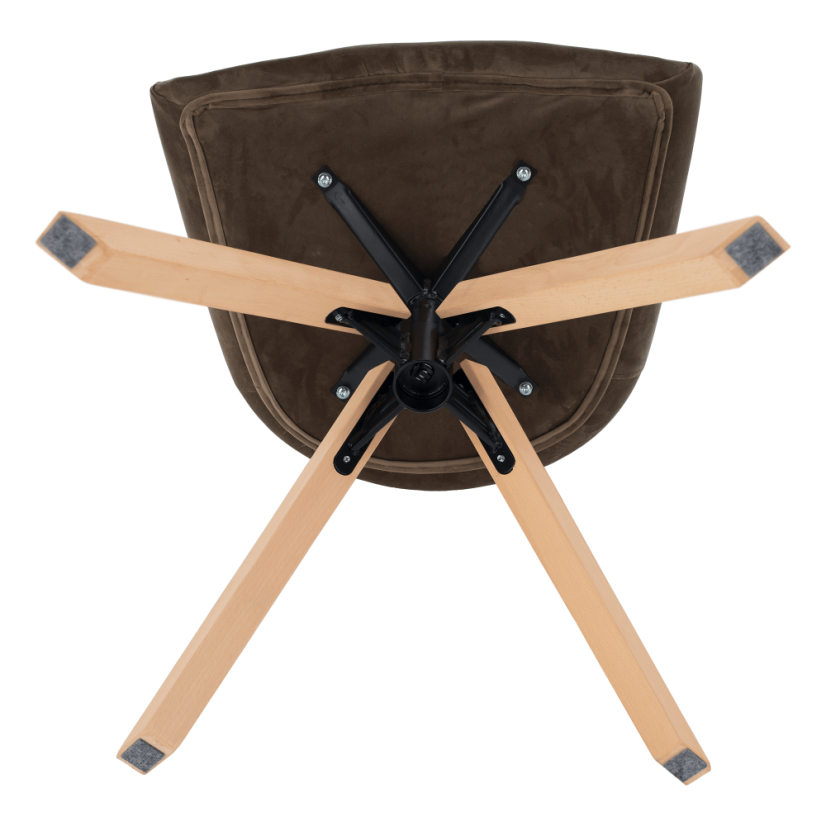 Otočné jedálenské kresielko DALIO – látka, masív, viac farieb - Čalúnenie DALIO: béžová / buk