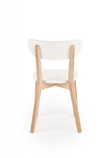 Jídelní židle BUGGI – masiv, MDF, buk / bílá Halmar