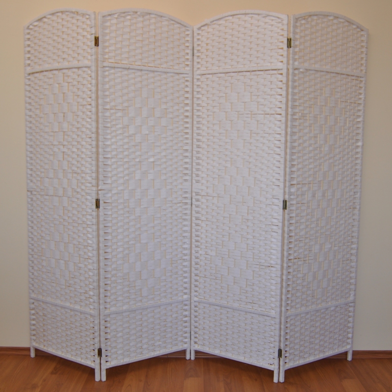 Paravan MANIRI II — dřevo, papír, bílá