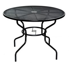 Zahradní kulatý stůl OCTAN — kov, černá, průměr 106 cm
