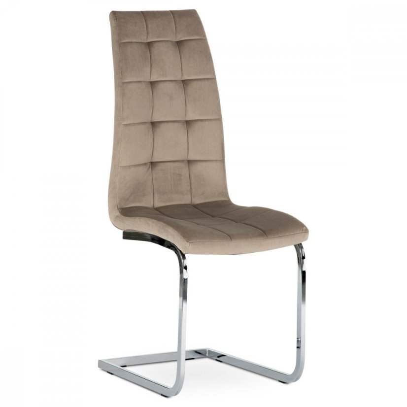 Jedálenská stolička EUREKA — kov, látka, cappucino