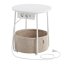 Odkládací stolek FLOW s USB a zásuvkou – bílý MDF, 45x45x50cm Autronic