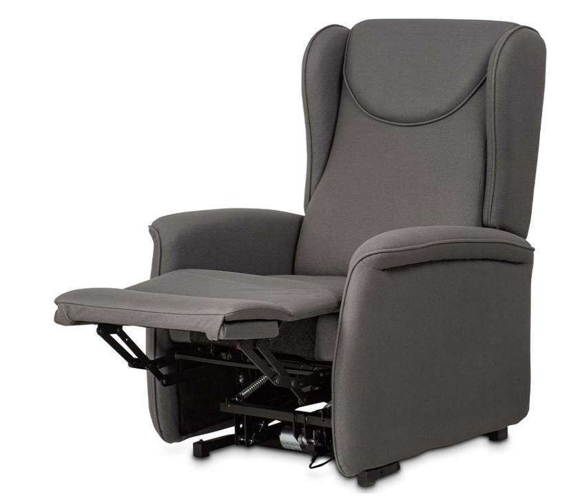 TV křeslo ušák MARLON s elektrickým polohováním — šedá látka, 2 motory, nosnost 140 kg Autronic