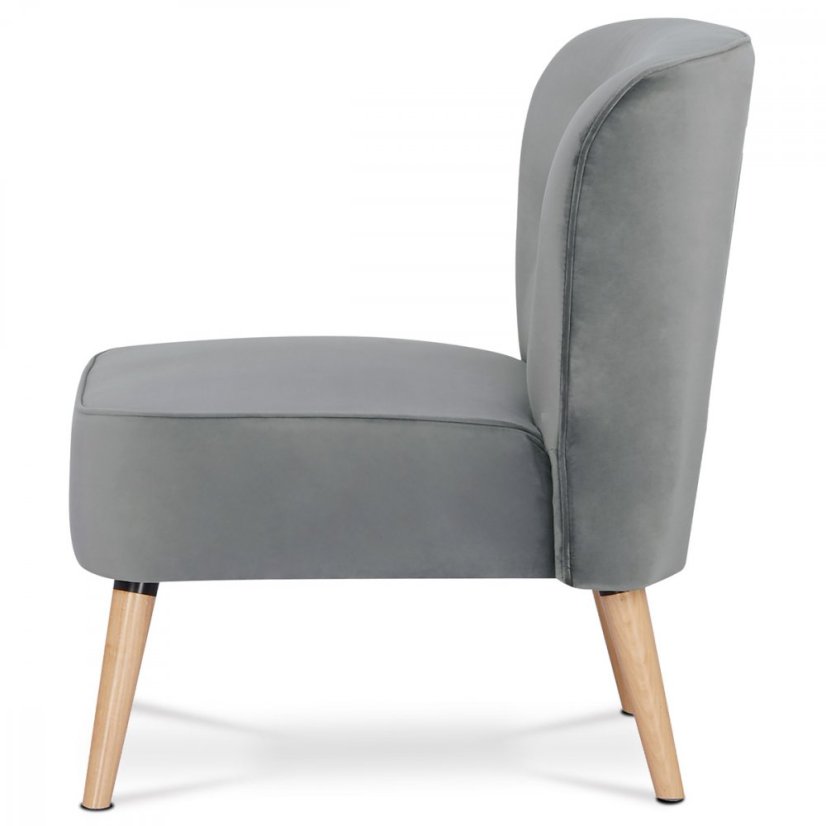 Francouzské křeslo GRENA - látka, šedo-stříbrná