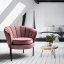 Designové křeslo ANGELO — samet, růžová Halmar