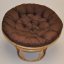 Relaxační papasan ARTEMIS — ⌀115 cm, ratan, látka, medová / více barev