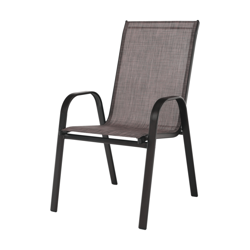Zahradní židle ALDERA — kov, látka, hnědá Kondela