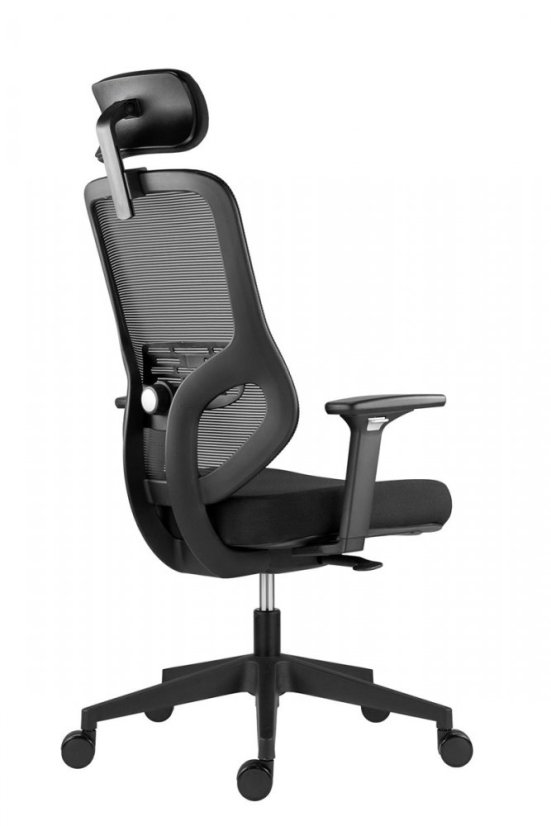 Kancelárska ergonomická stolička ATOMIC - látková / sieťovina, čierna, nosnosť 130 kg