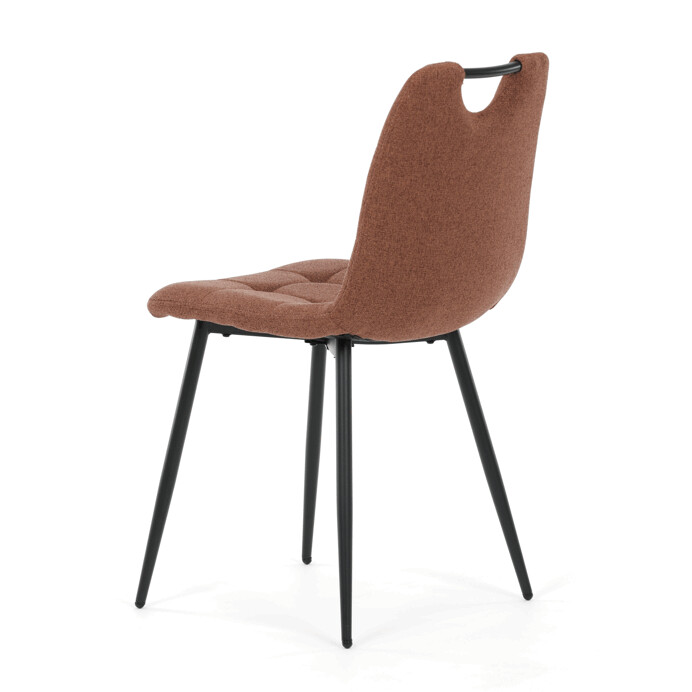 Jídelní židle FORMA – hnědá látka, černé kovové nohy Autronic