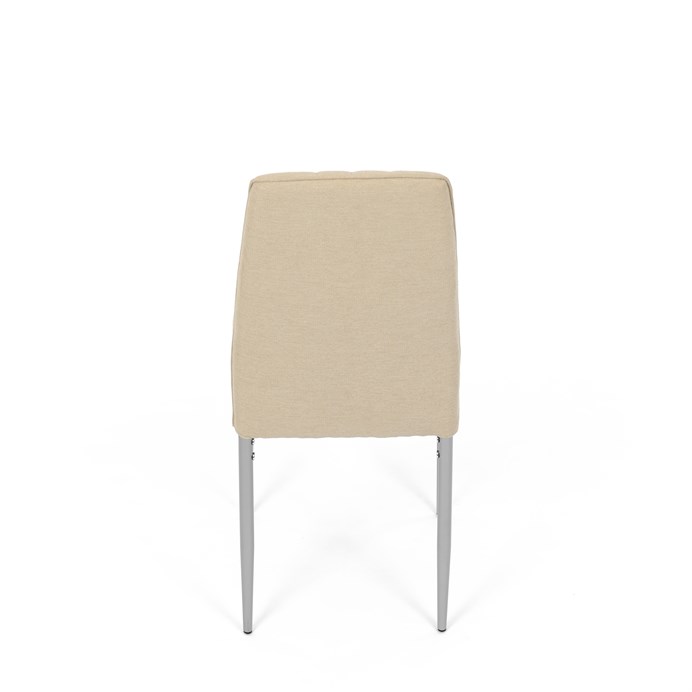 Moderná jedálenská stolička LENA z béžovej látky so sivými kovovými nohami Autronic
