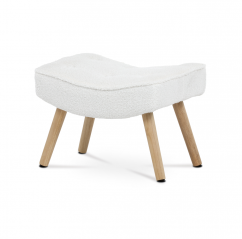 Relaxační křeslo ušák PARIS – masiv, látka, bílá Autronic