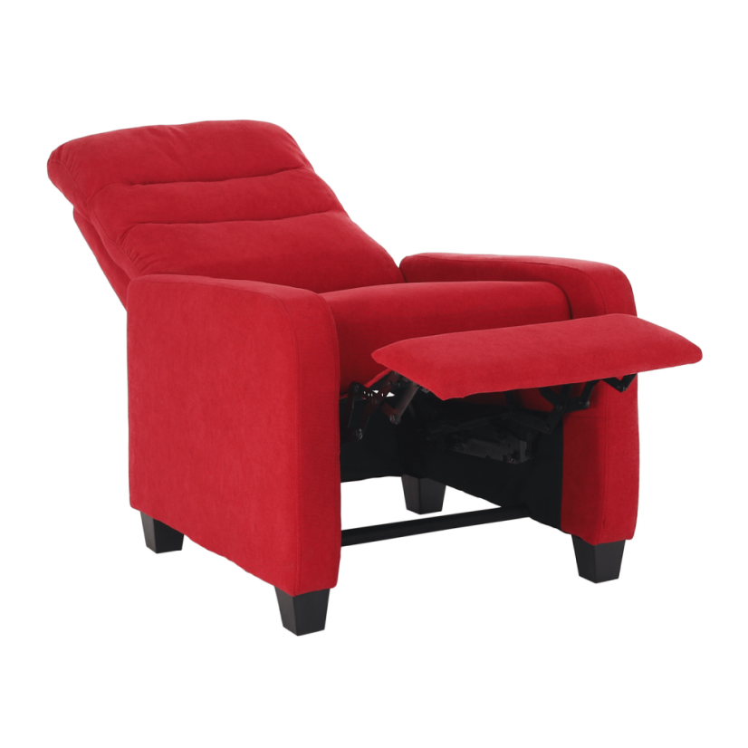 Polohovací relaxační křeslo TURNER — látka, červená Kondela