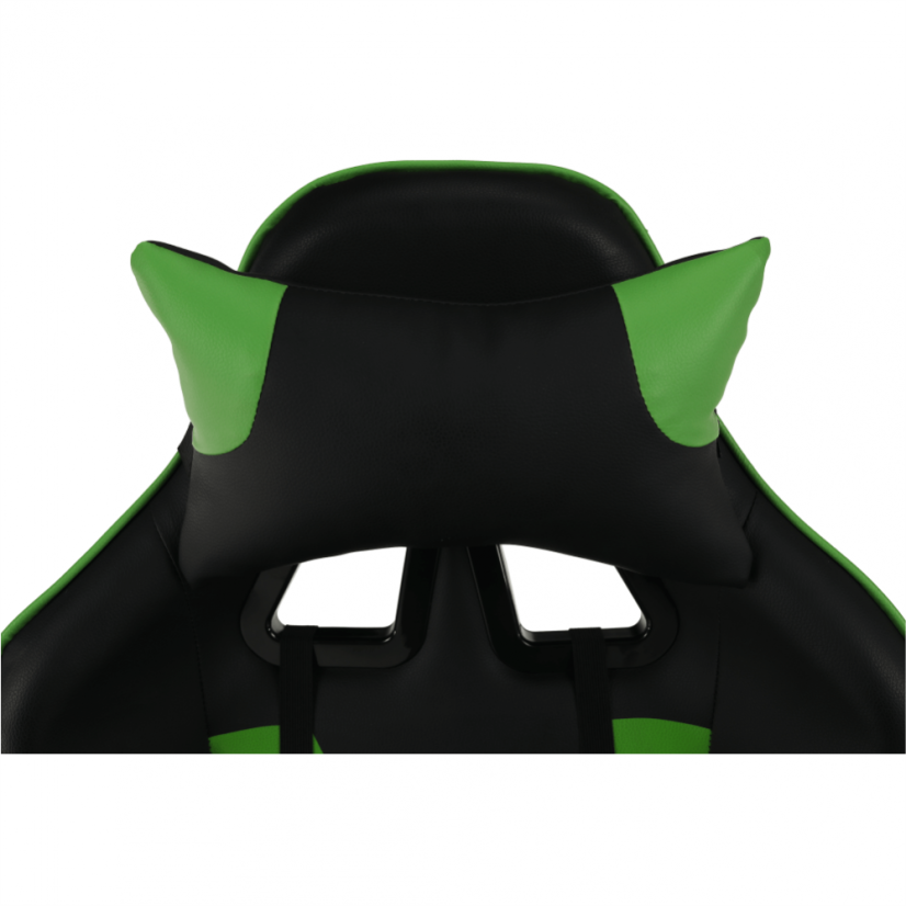 Herní židle BILGI — ekokůže, plast, černá/zelená, nosnost 150 kg