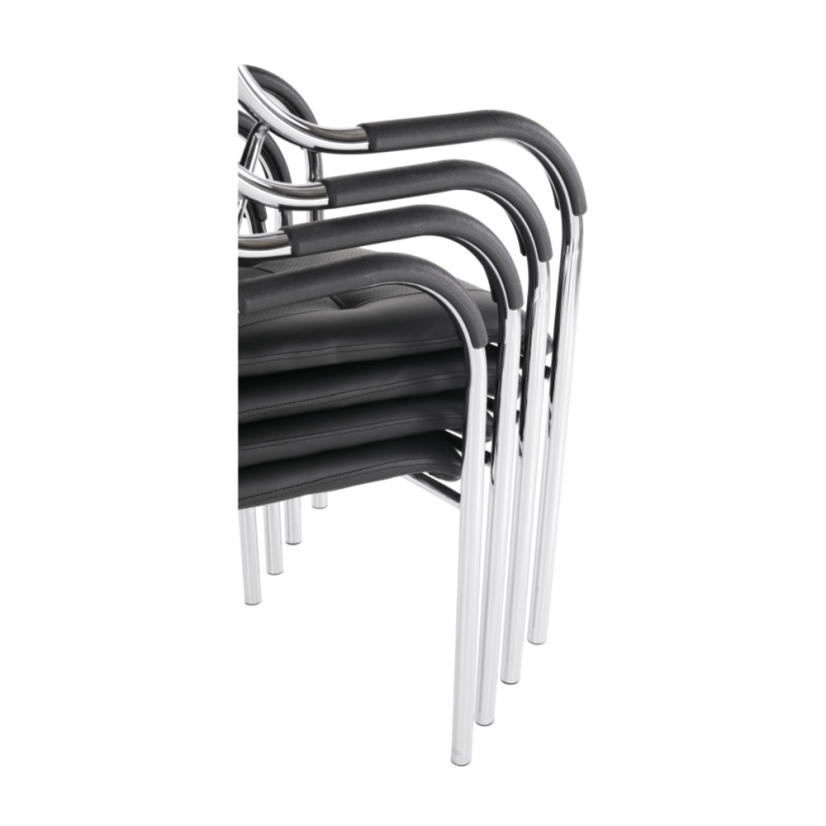 Konferenčná stolička ILHAM — kov, látka, čierna