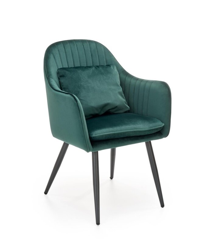 Jedálenské kreslo s vankúšmi LAHTI — látka, zelená