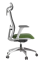 Ergonomická kancelárska stolička WISDOM s opierkou hlavy — sieťovina, sivý plast, nosnosť 120 kg, zelená Mercury star