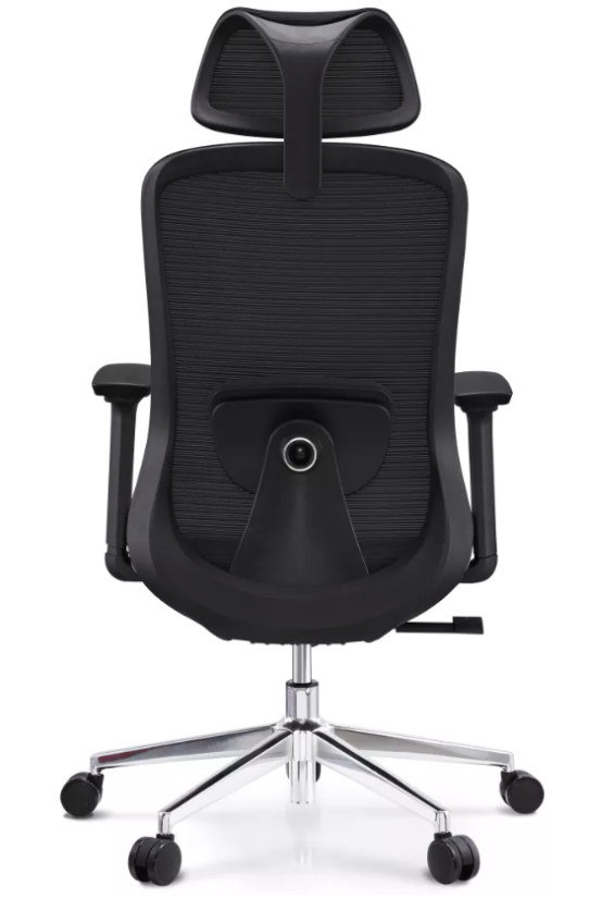 Kancelárska ergonomická stolička ASPEN s podhlavníkom - sieť, čierny plast, nosnosť 120 kg, čierna