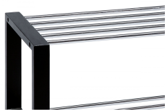 Botník EVATON s odkladacími policami - chróm, čierna