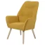 Relaxačné kreslo TOMBI — masív, látka, žltá