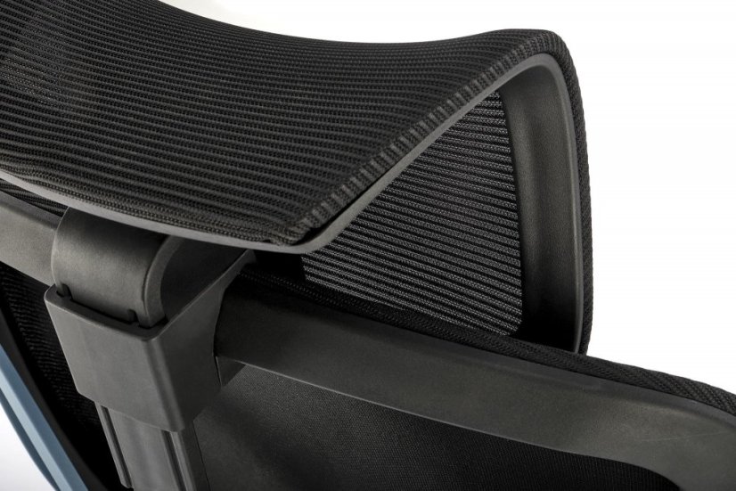 Kancelárska ergonomická stolička GILBERTO — kov, látka, sieť, čierna