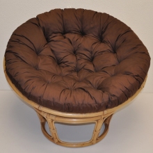 Relaxační papasan ARTEMIS — ⌀110 cm, ratan, látka, medová / více barev