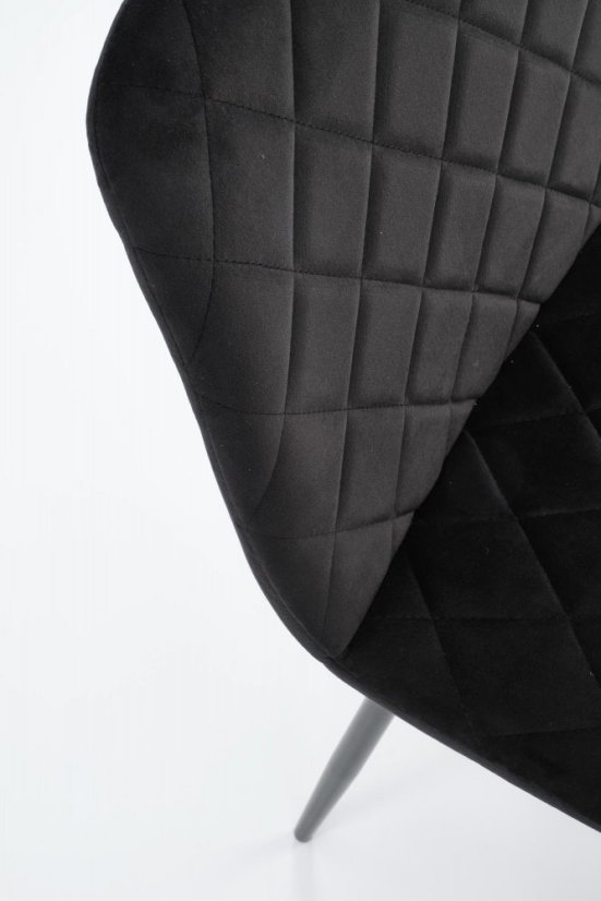 Jedálenská stolička TIMO — kov, látka, čierna