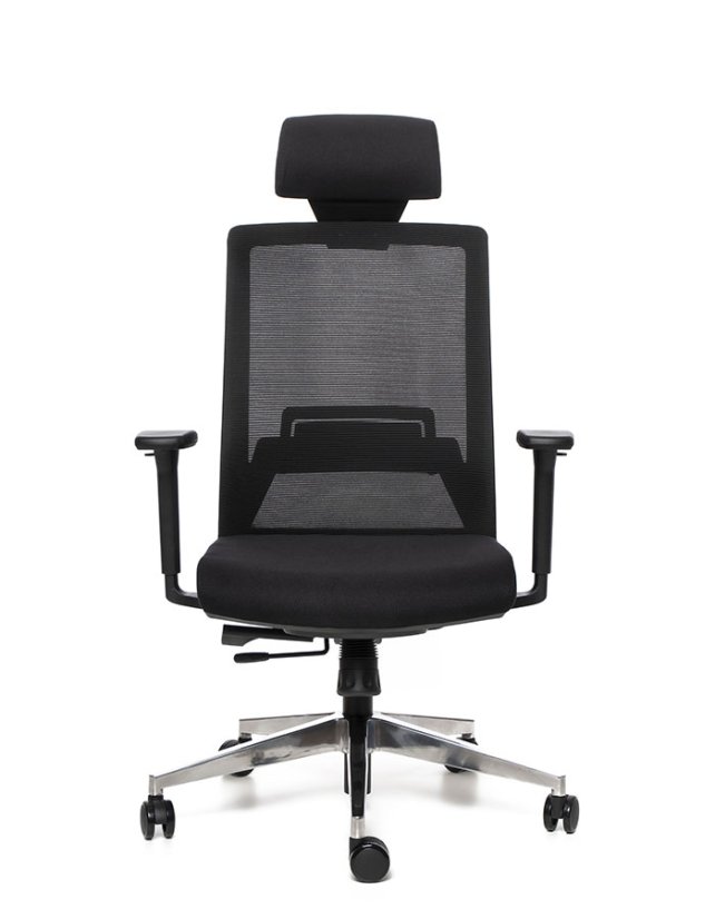 Kancelárska ergonomická stolička Sego FRAME — sieť/látka, čierna