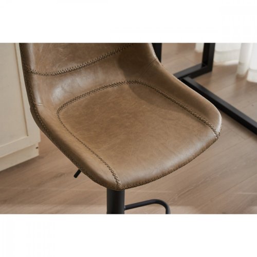 Barová židle STEIN — kov, ekokůže, černá / krémová