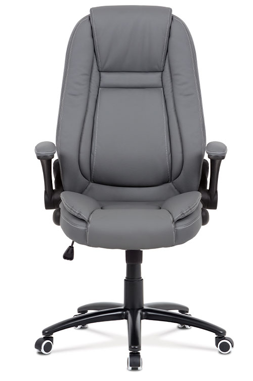 Kancelárske kreslo na kolieskach VASIL — ekokoža, šedé