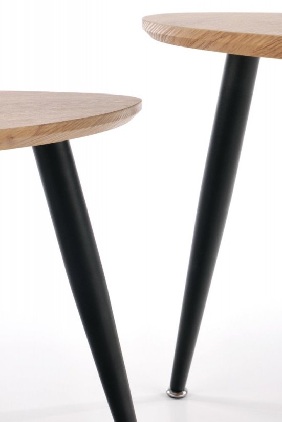 Set konferenčních stolků NICEA 2 — zlatý dub / černá Halmar