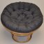 Relaxační papasan ARTEMIS — ⌀110 cm, ratan, látka, medová / více barev