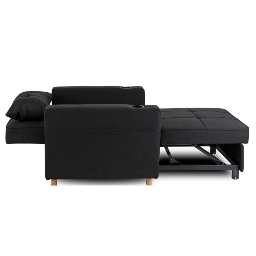 Elegantné ergonomické kreslo SOLOR v čiernej farbe - s držiakom na pitie