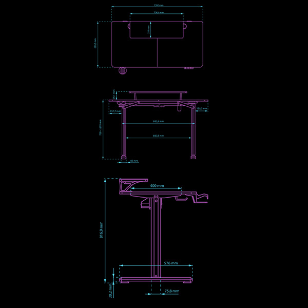 Elektricky výškově nastavitelný stůl HIGHLANDER - 120 cm, černá