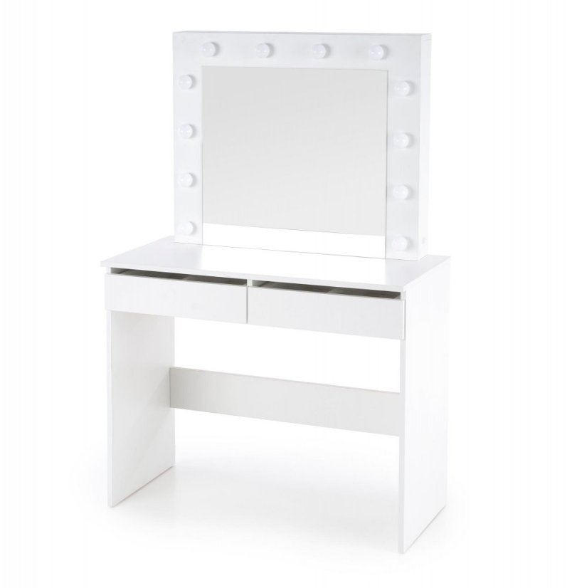 Toaletní stolek s LED osvětlením HOLLYWOOD - bílá Halmar