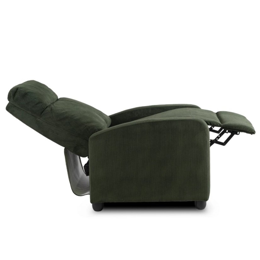 Kreslo DANNY — zelené, manšestr, polohovateľné