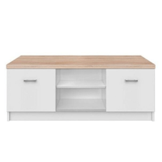 TV stolek TOPTY — 120x42x46, dub sonoma, bílá