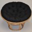 Relaxační papasan ARTEMIS — ⌀115 cm, ratan, látka, medová / více barev