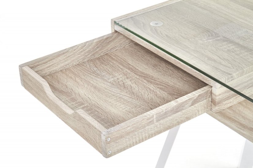 Psací stůl RITTER —dub sonoma, bílá Halmar