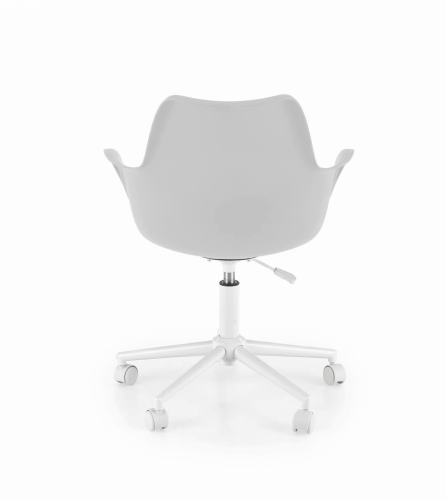 Kancelářská otočná židle GASLY — plast, ekokůže, ocel, bílá / šedá