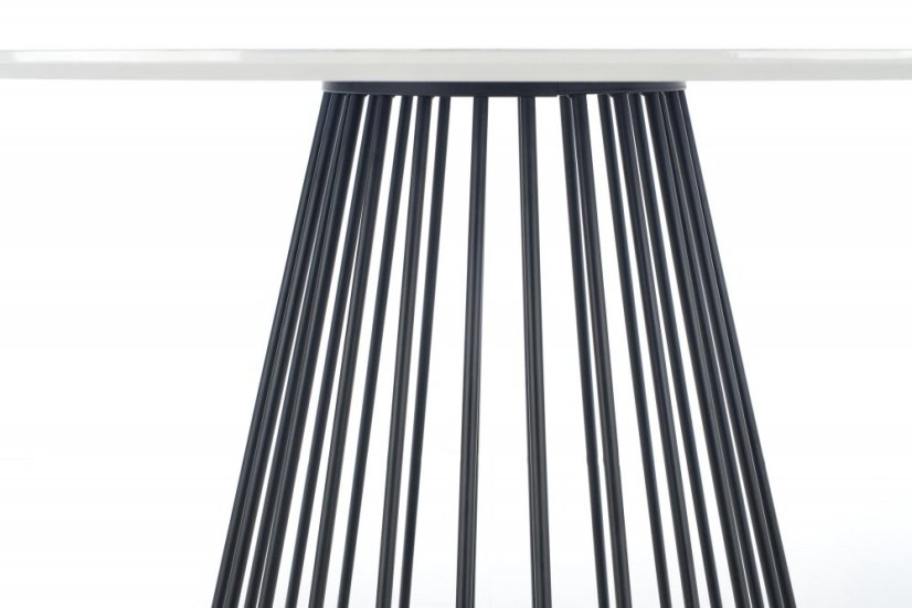 Jídelní kulatý stůl BRODWAY — průměr 110 cm, dekor bílý mramor / černá Halmar