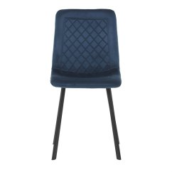Elegantná jedálenská stolička NOX – modrý zamat, čierny kov Autronic