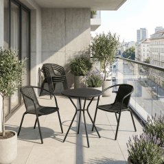 Zahradní stohovatelná židle URBAN – černá, kov a plast, Autronic