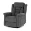 Relaxačné kreslo ELECTRO s elektrickým ovládaním a pomocou pri vstávaní - šedá látka