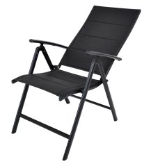 Polohovací zahradní křeslo FLUX – hliník, černá