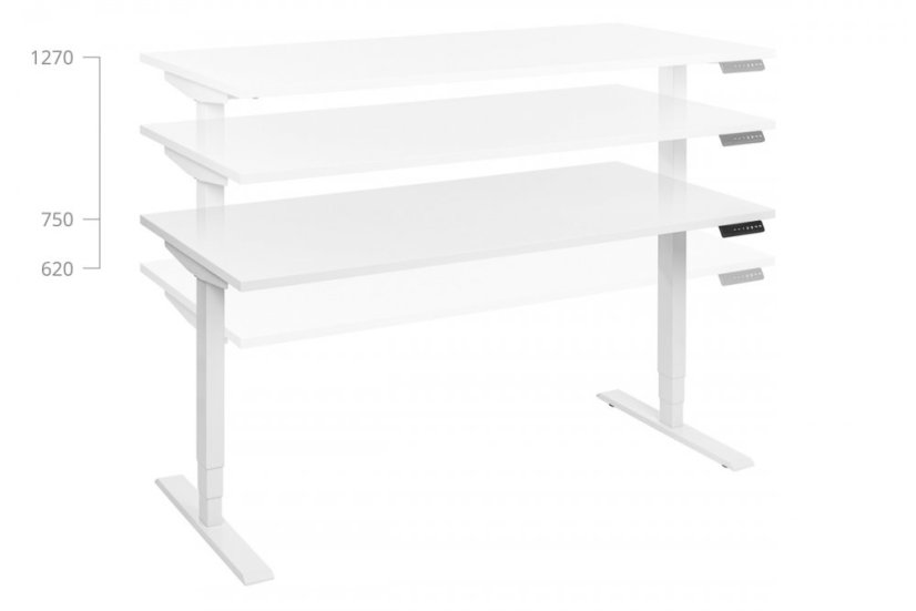 Elektricky výškově stavitelný rám stolu HARBOR — více barev